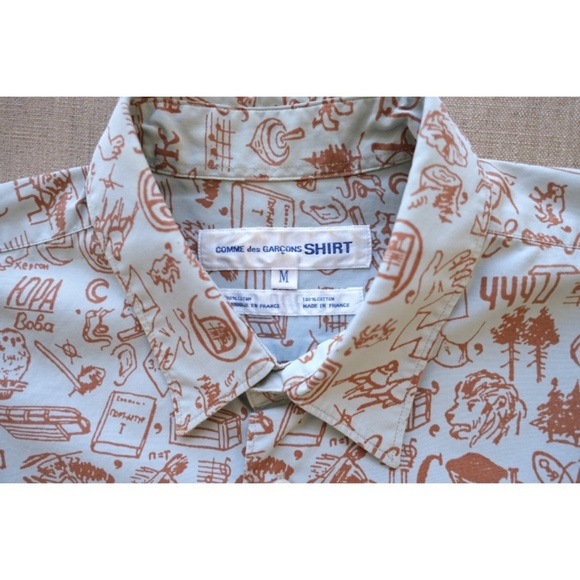 Comme des Garçons - 1990s Cotton Post-Soviet Narrative Print Shirt - Picture 3 of 16